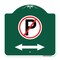 Signmission No Parking W/ Bidirectional Arrow, Green & White Aluminum Sign, 18" x 18", GW-1818-23656 A-DES-GW-1818-23656 - alternate 1